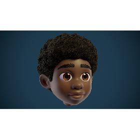 Boy Cartoon Head 3D model